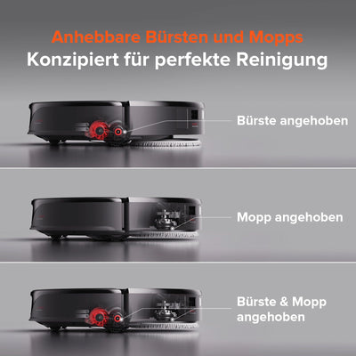 roborock Qrevo Slim Saugroboter mit Wischfunktion – 8,2 cm Ultra-Slim Design, StarSight™ 3D ToF Navigation, 11,000Pa HyperForce Saugleistung, 8-in-1 Dock, FlexiArm Seitenbürste
