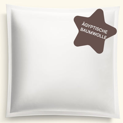 Amqua Mako Satin Kissenbezug (1x) aus ägyptischer Baumwolle 40x40 cm, weiß