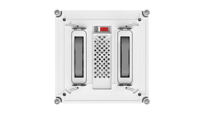 HUTT W9 Fensterputzroboter mit 150ml Panorama-Tank (3800Pa Saugleistung, Kanten- und Hinderniserkennung, Für Glas, Fliesen, Wintergärten, Spiegel etc, 13 Sensoren, Sicherungsseil, 4X Reinigungstuch)