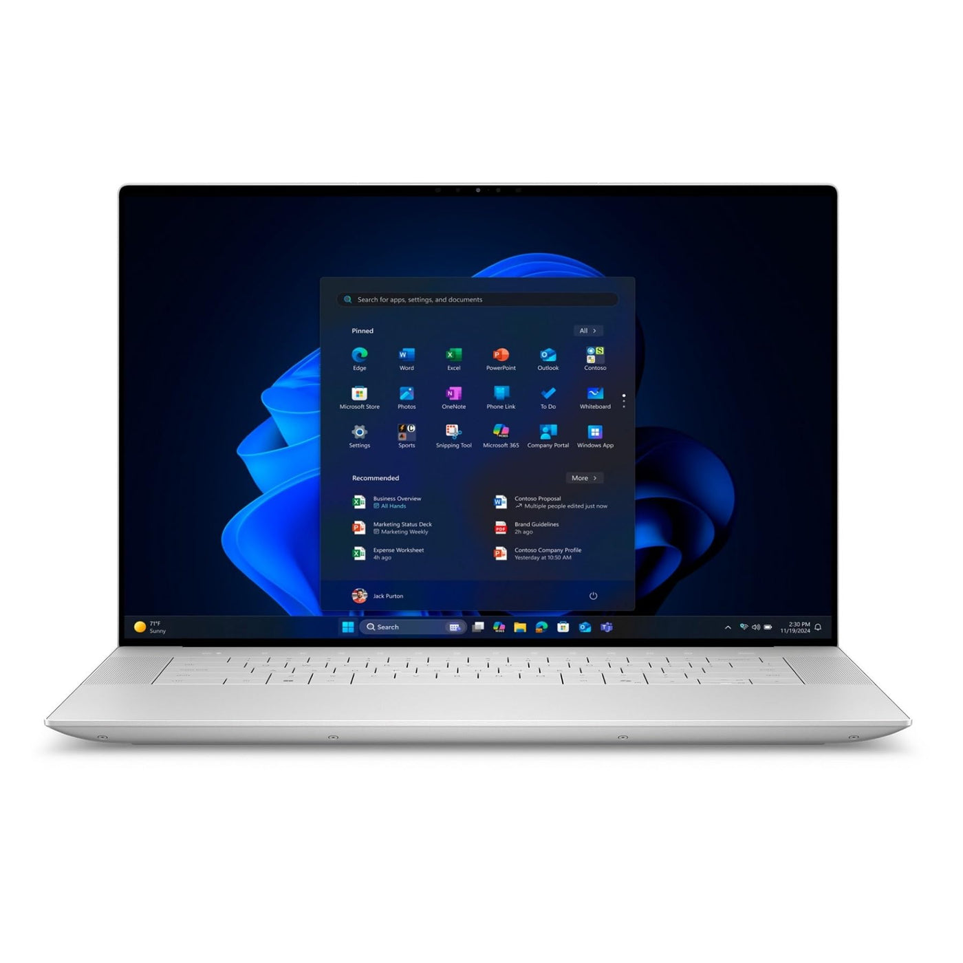 Dell XPS 16 (9640) Laptop 16.3 Inch FHD+ 120 Hz, Intel Core Ultra 7 Series 1, 16 GB RAM, 1 TB SSD, Nvidia Geforce RTX 4050, Windows 11 Pro, Backlit Keyboard QWERTZ - Platinum