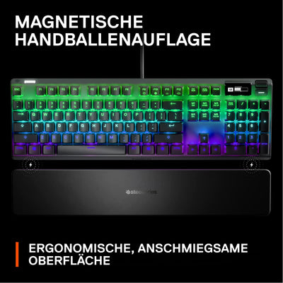 SteelSeries Apex Pro HyperMagnetic Gaming-Tastatur – Die schnellste Tastatur der Welt – Anpassbares Ansprechverhalten – OLED-Bildschirm – RGB – USB-Passthrough – Deutsches Tastatur (QWERTZ)