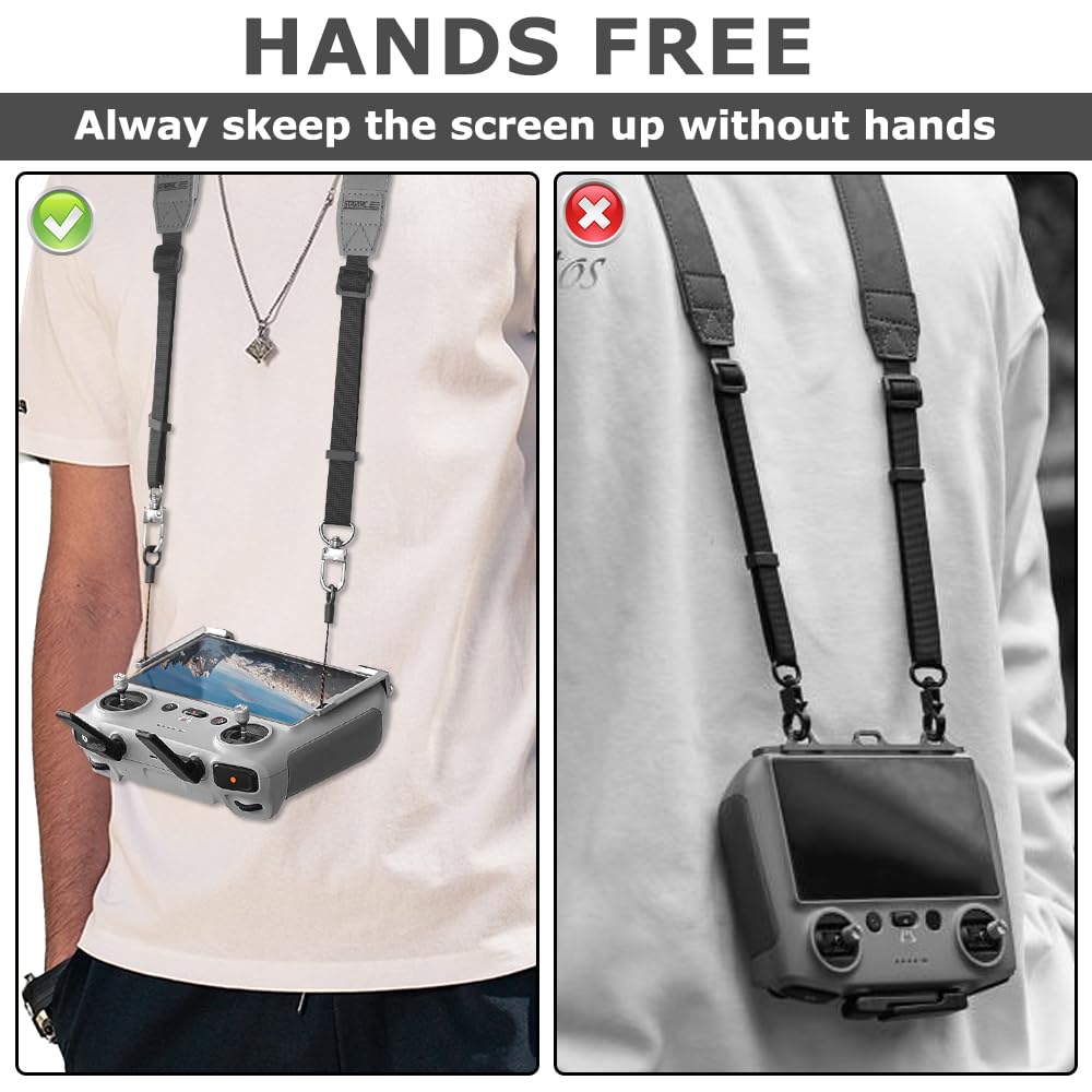 ZOYDP Gurt für DJI RC/RC 2/Rc Pro Controller, Halsband Tragegurt für DJI Mini 4 Pro/Mini 3 pro/Mavic 3/Air 3S, Verstellbarer Gurt Schlüsselband, Lanyard Zubehör für Drohnenfernbedienung