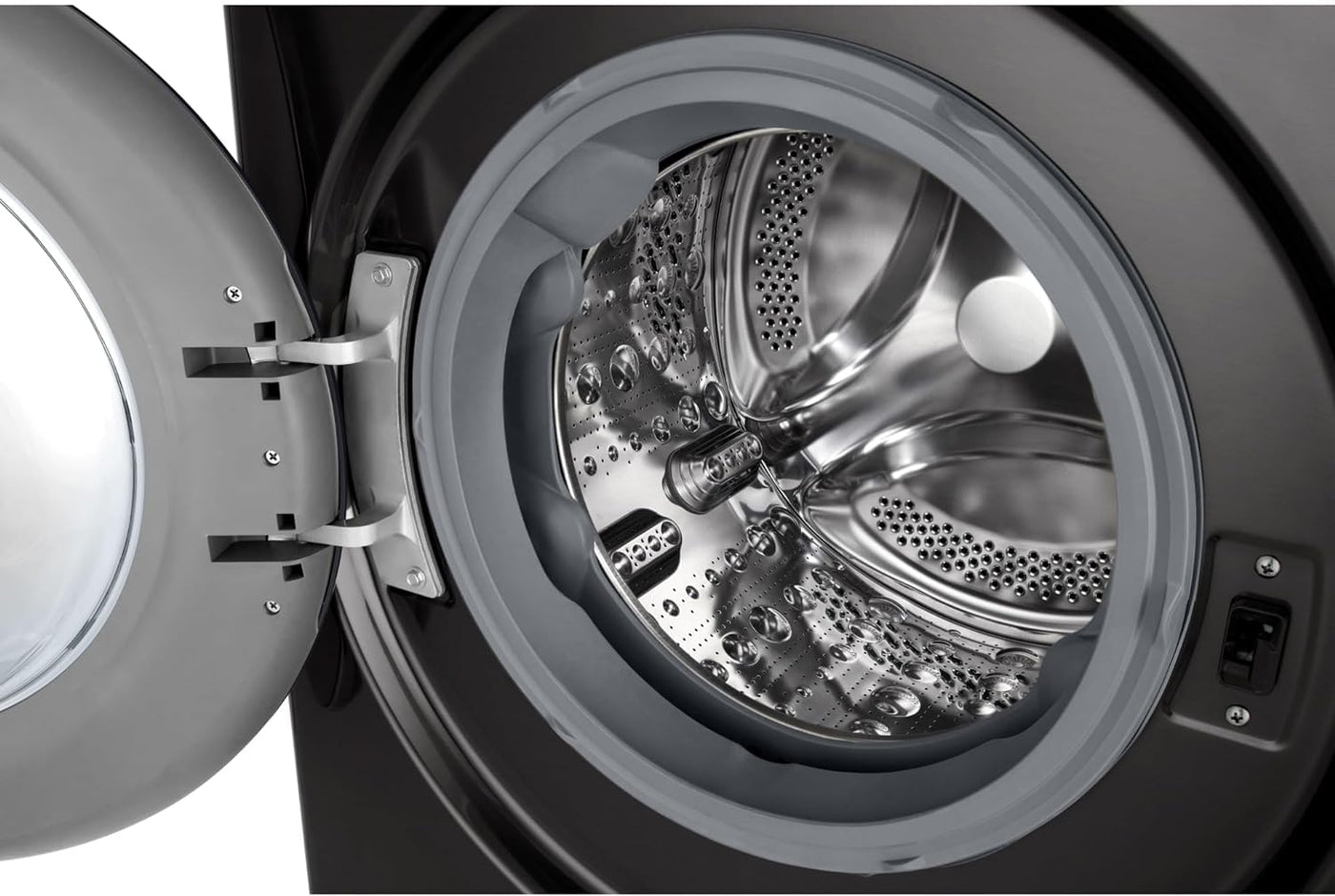 LG W4WR7096YB, Klasse D, Frontlader-Waschtrockner 9 - 6 kg, 62 x 60 x 85 cm, Wi-Fi, AI Direct Drive, Tiefenreinigung mit Dampf, TurboWash 360, Große Kapazität, Außentür aus gehärtetem Glas, Weiß