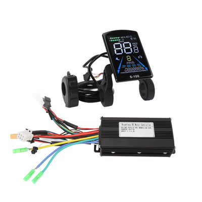 MechKit Elektrofahrrad Brushless Motor Controller Kit, 36V 48V 500W 750W 26A 3 Mode Sinuswelle Controller mit LCD Display Panel für E-Bike