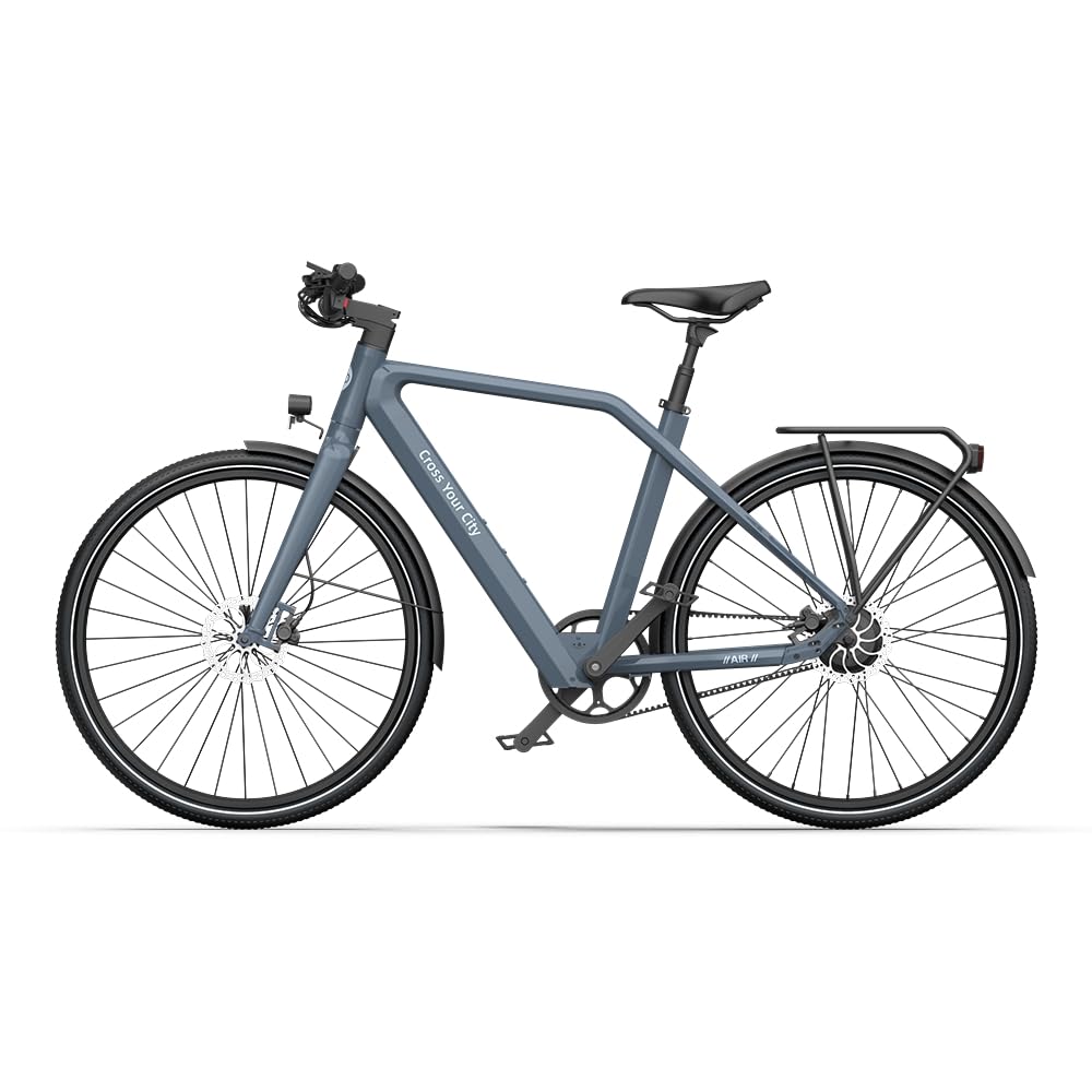 A Dece Oasis ADO e Bike Air30/Air30pro/Air30Ultra, 28 Zoll 700C, Elektrofahrrad,370,00 Wh Akku, ebike Damen/Herren, Riemenantrieb,ADO Smart APP,3,5-Zoll-IPS-Display (Air 30 (1-Speed), Grau)