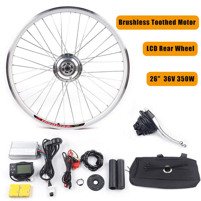 Froulaland 26 Zoll 36V 350W Elektrofahrrad Hinterrad Umbausatz E-Bike Conversion LCD Kit Ausgestattet Mit Einem Leistungsstarken Controller, Um Eine Große Stromversorgung Sicherzustellen.
