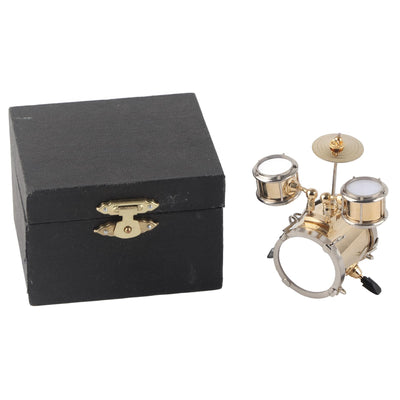 Miniatur Musikinstrument Replica Drum Set Ornament Schlagzeuger mit Box