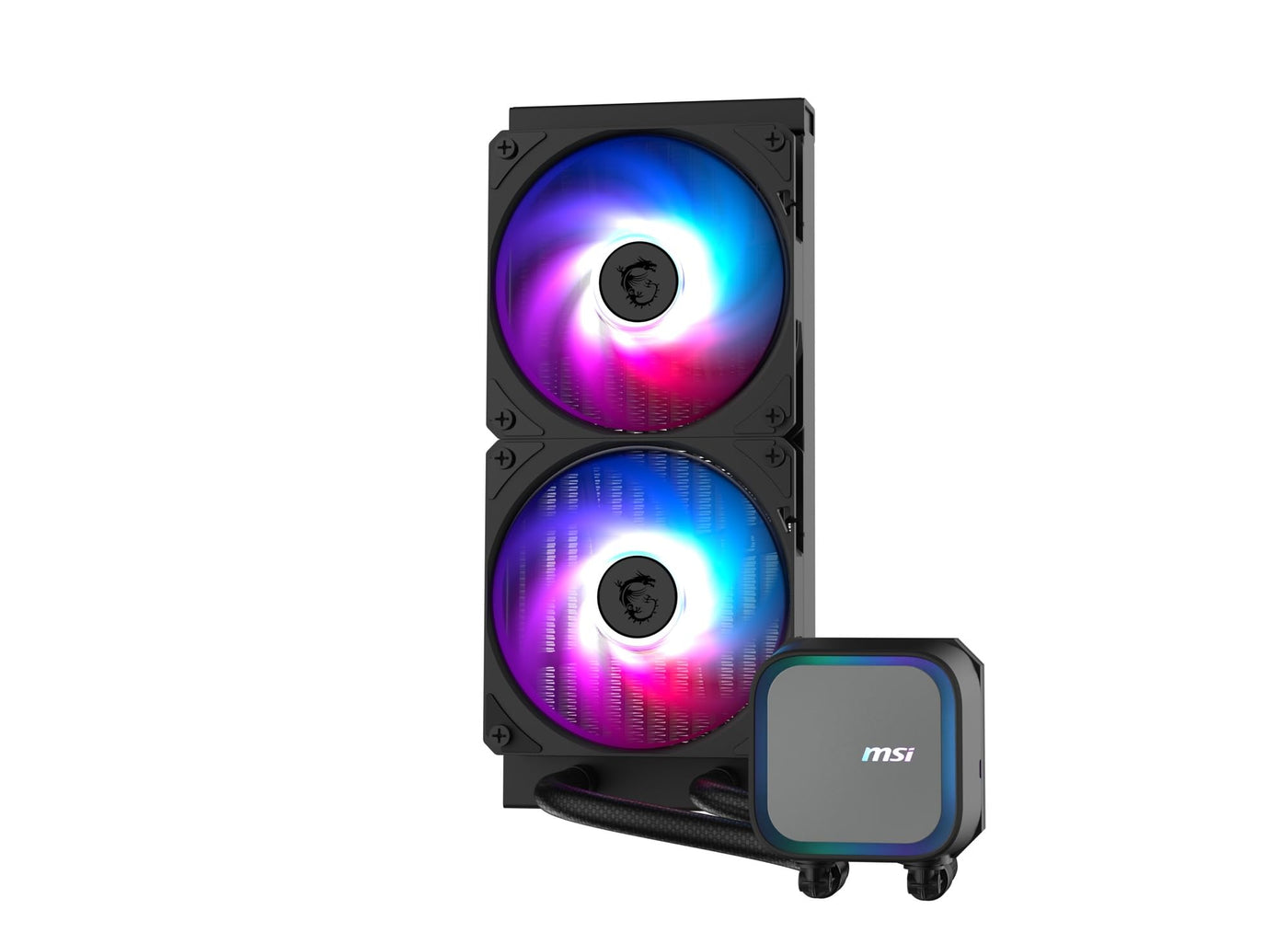 MSI MAG CORELIQUID A13 240 AIO CPU-Wasserskühler - Volle CPU-Abdeckung, verbessertes Wasserkanal-Design, CycloBlade 7, Split-Flow Radiator, Rifle-Lager