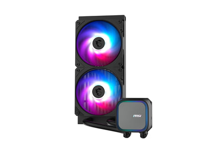 MSI MAG CORELIQUID A13 240 AIO CPU-Wasserskühler - Volle CPU-Abdeckung, verbessertes Wasserkanal-Design, CycloBlade 7, Split-Flow Radiator, Rifle-Lager