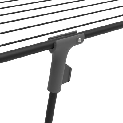 Wäscheständer Nano – verriegelt die Standbeine in zusammengeklappter Position - Haken zur Aufbewahrung - 9 m Trockenfläche - Design und Qualität von Schwedens stärkster Trockenständermarke (Schwarz)