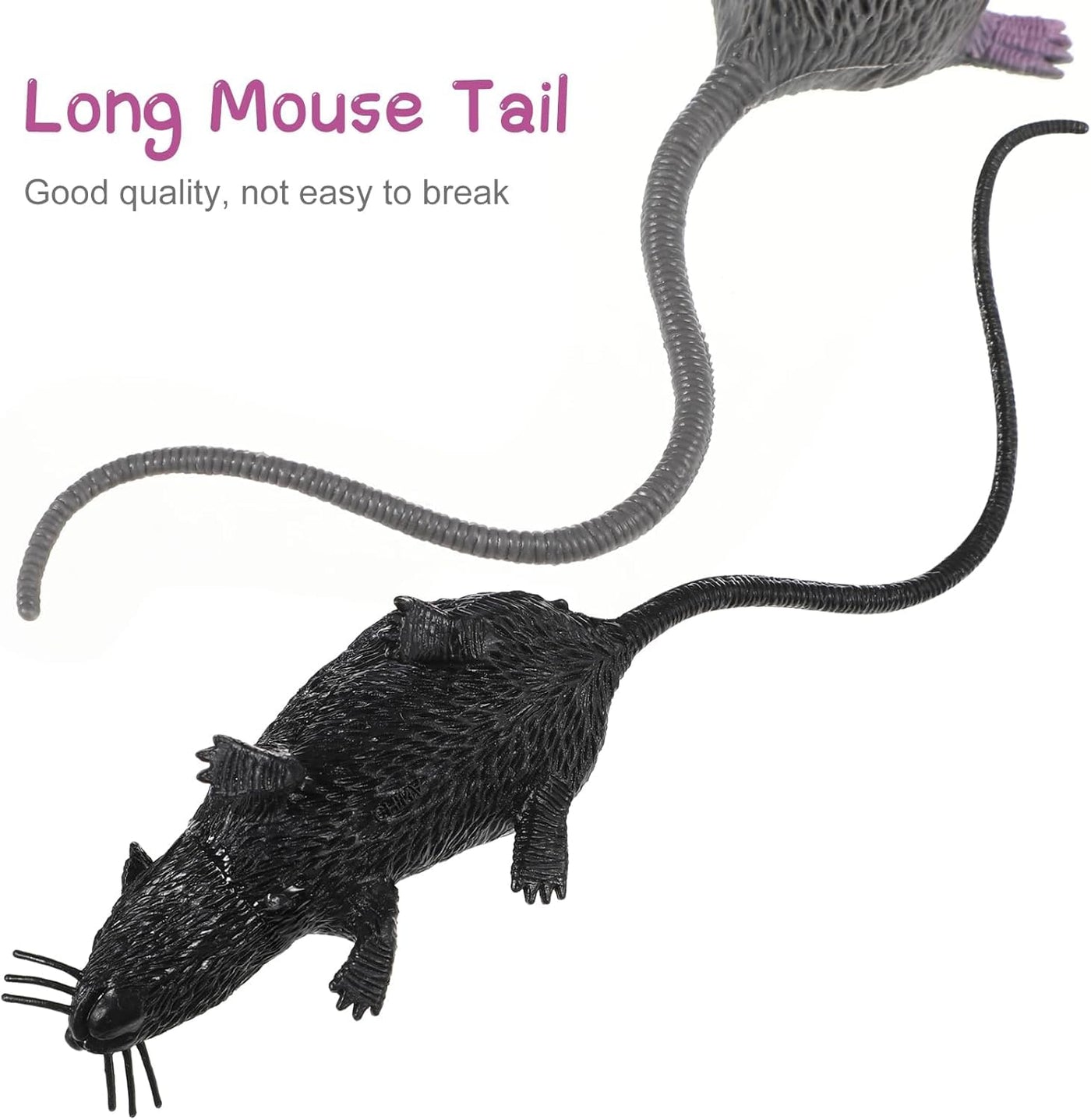 2 Stück Gefälschte Ratten Kunststoff Maus Modell Figuren Realistische Gruselig Ratten Spielzeug Halloween Deko Kinder Tricks Streiche Requisiten Spielzeug für Party- und Scherzartikel, Ornamente