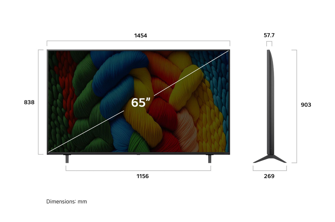 LG 65NANO80A6B TV 65 Zoll (165 cm) 4K NanoCell AI TV (α7 Gen8 4K AI Prozessor, webOS 25, 60Hz) [Modelljahr 2025]
