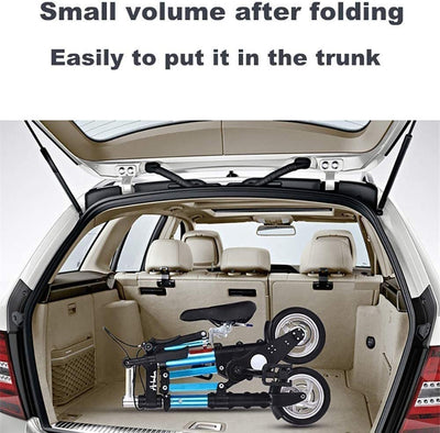 Kcolic 8 Zoll Mini Klappfahrrad Ultraleichtes tragbares Klappfahrrad für Erwachsene Studenten Klappbarer Fahrradträger für Outdoor-Sportarten Radfahren Reisen D,8inch