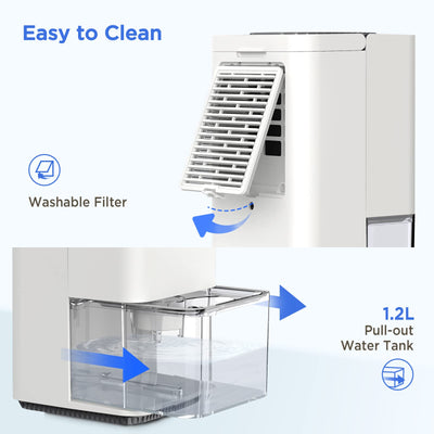 Luftentfeuchter Elektrischer,EasyAcc 1200ml Entfeuchter Klein Leise Tragbarer Mini Raumentfeuchter Automatischer Gegen Feuchtigkeit Dehumidifier für Büro/Schlafzimmer/Badezimme Farbige Nachtlicht