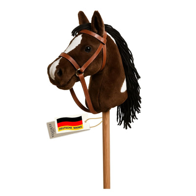 Zenovia Hobby Horse Steckenpferd Braun – Stockpferd für Kinder – ohne Räder & Griffe – Turniergeeignet – Abnehmbarer Stab – Geschenkverpackung – Reitspielzeug für drinnen & draußen