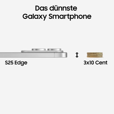 Samsung Galaxy S25 Edge AI Smartphone mit Galaxy AI, Ohne Vertrag, Handy mit Android, 12 GB RAM, 512 GB GB Speicher, 200-MP-Kamera, Titanium Silver, 3 Jahre Herstellergarantie [Exklusiv auf Amazon]