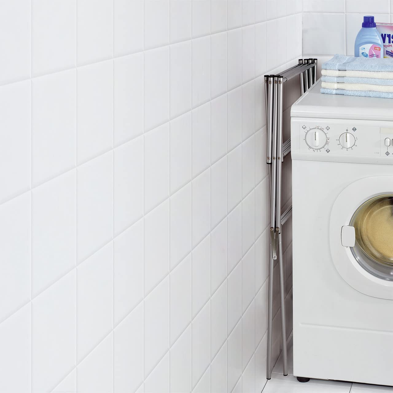 Maximex Teleskop-Wäschetrockner Edelstahl, rostfrei, von 54 bis 92cm ausziehbar, die Gesamttrockenlänge beträgt 7,78 m, standfeste Ausführung, aus rostfreiem Edelstahl