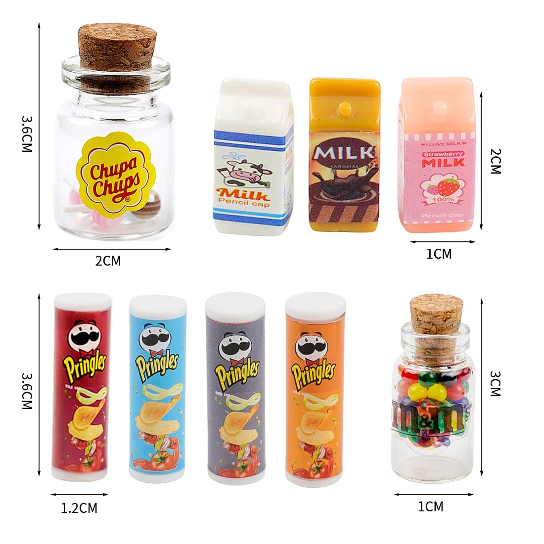 13 Stück Miniatur Zubehör Puppenhaus Lebensmittel, Miniatur Wichtel Zubehör, Miniatur Essen und Trinken, Mini Food Süßigkeiten Miniatur Küche Zubehör Set, Wichtelzubehör für Puppenhausdekoration