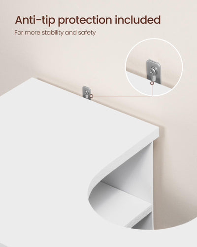 Hzuaneri Waschbeckenunterschrank, Unterschrank, Waschtischunterschrank, Badezimmerschrank mit 2 Türen, verstellbare Ablage, viel Stauraum, freistehend, Landhausstil, 30 x 60 x 63 cm, Weiß BC19103X