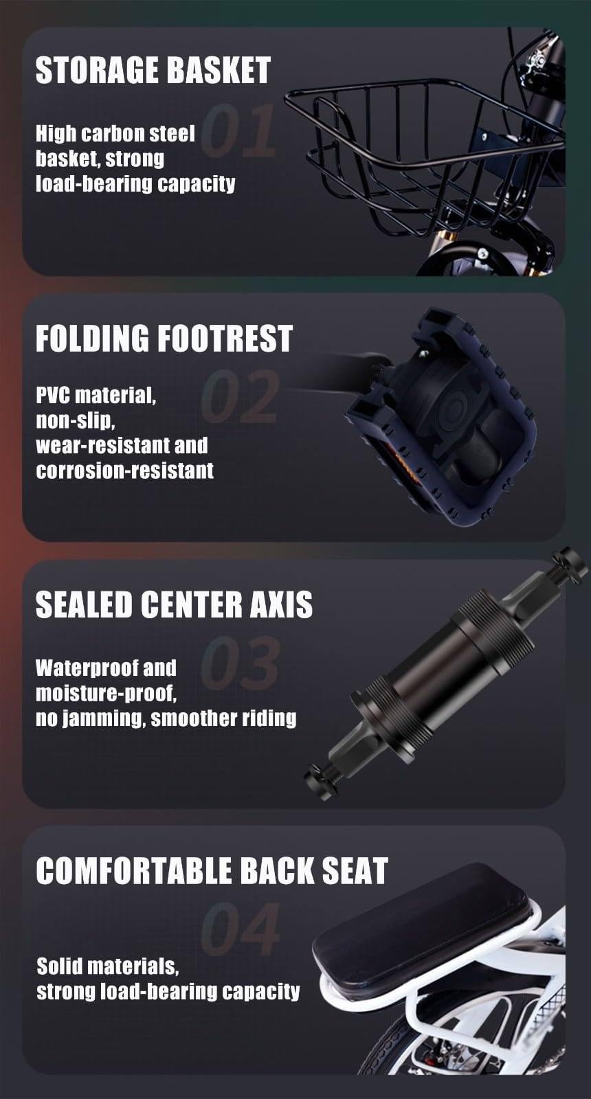 Wasd3Pods 16" 20" 22" Mountainbike, Klapp-Mountainbike Aus Kohlenstoffstahl, Mit Doppelscheibenbremse, 7-Gang-MTB-Fahrrad, Höhenverstellbar, Für Männer Und Frauen,Black-16