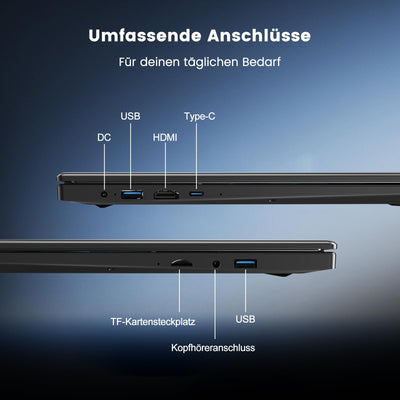 Azeyou 15,6" FHD IPS Laptop für Beruf und Studium, AMD Ryzen 3 3200U Prozessor, 16 GB RAM, 512 GB SSD, 5G WiFi, Bluetooth 5.0, Win 11 Pro, HDMI, USB-C, SD-Kartenleser, Ziffernblock, Webcam, QWERTZ