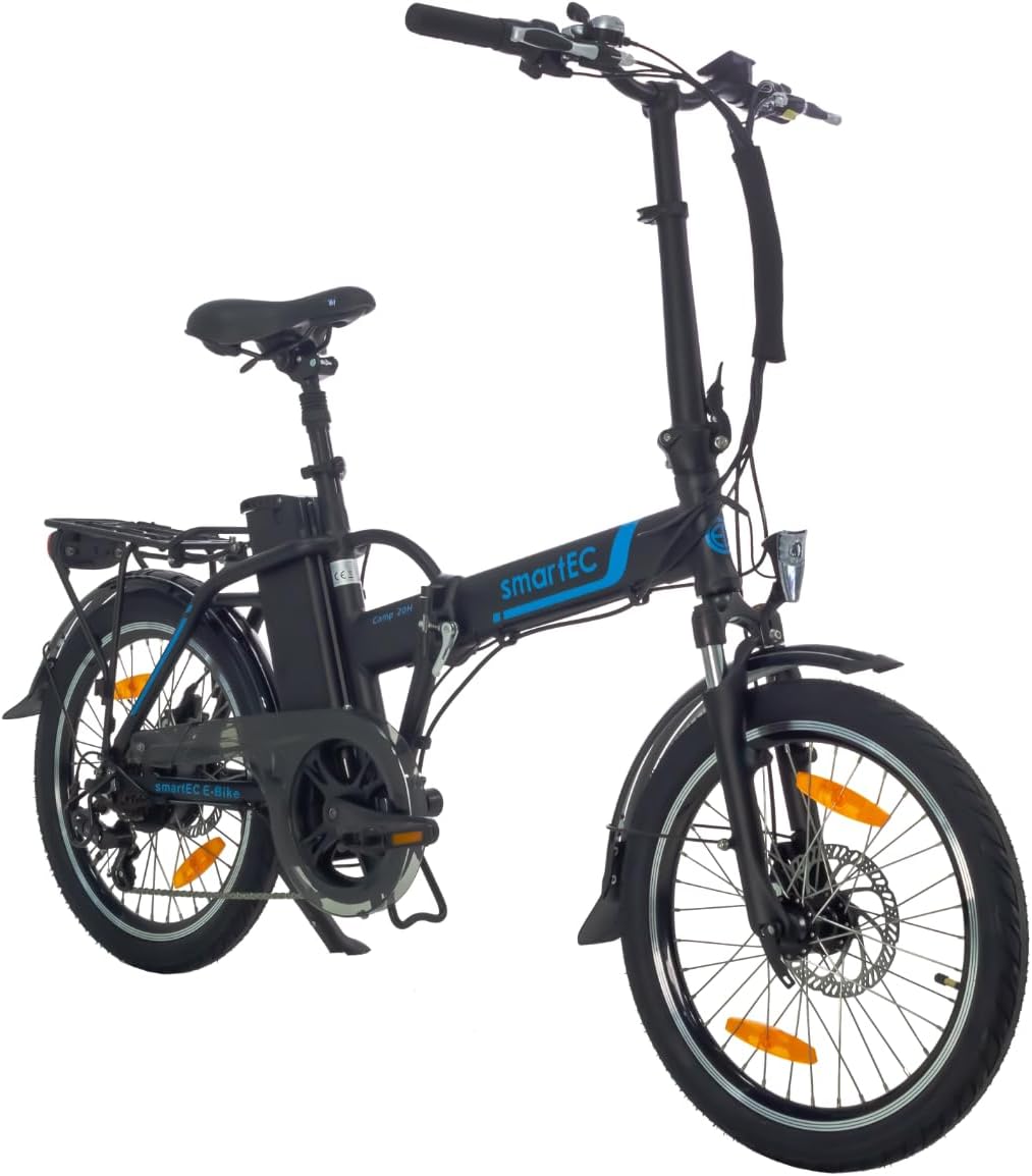 smartEC Camp-20H E-Bike Klapprad 250W Hinterradmotor Li-Ion-Akku 36V/15,6Ah 20 Zoll E-Klapprad E-Faltrad Elektrofahrrad Reichweite 100km bis 25 km/h Modelljahr 2024 (Schwarz)