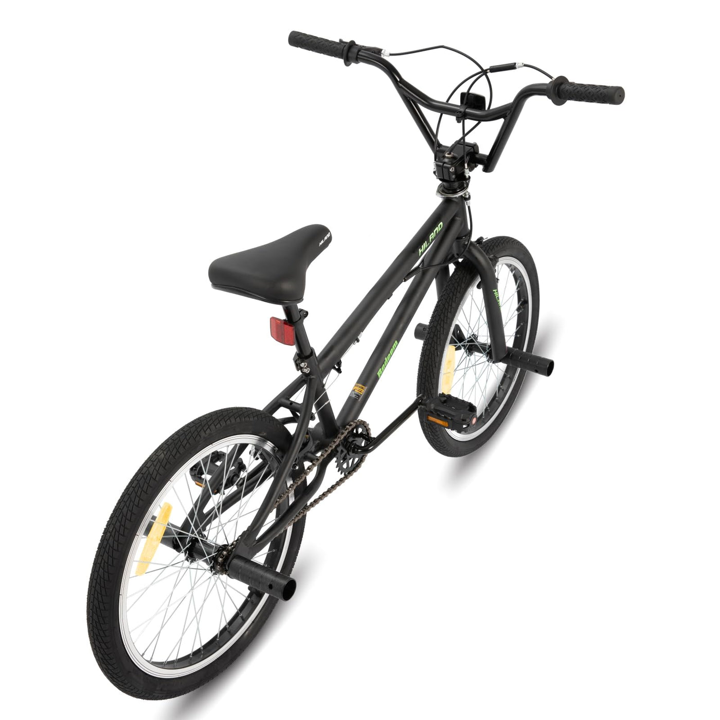 Hiland 20 Zoll BMX, 360° Rotor-System, Freestyle, 4 Stahl Pegs, Kettenschutz, Freilauf Schwarz kinderfahrrad