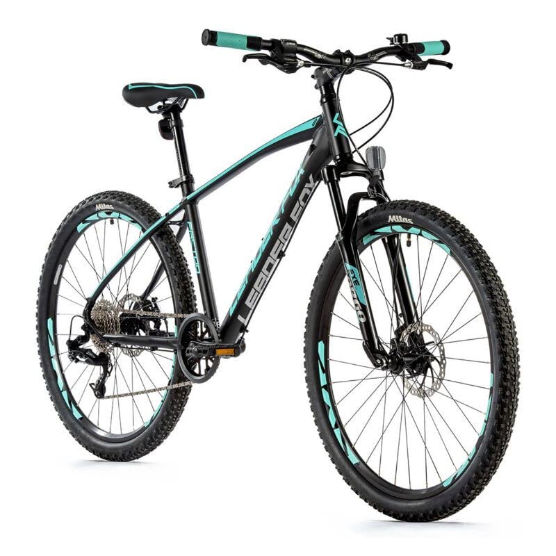 26 Zoll Alu MTB Leader Fox Factor 8 Gang Scheibenbremsen Rh 41 cm schwarz türkis