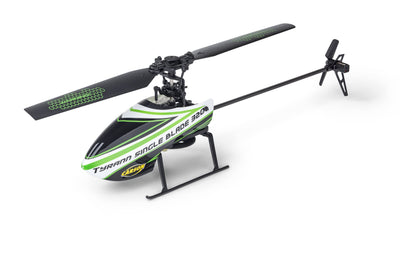 Carson 500507171 - Ferngesteuerter Helikopter Tyrann Single Blade 320 2,4 GHz - RC Flugzeug ab 16 Jahre, 100% RTF Komplettset, mit Höhenkontrolle und Start- & Landefunktion, grün