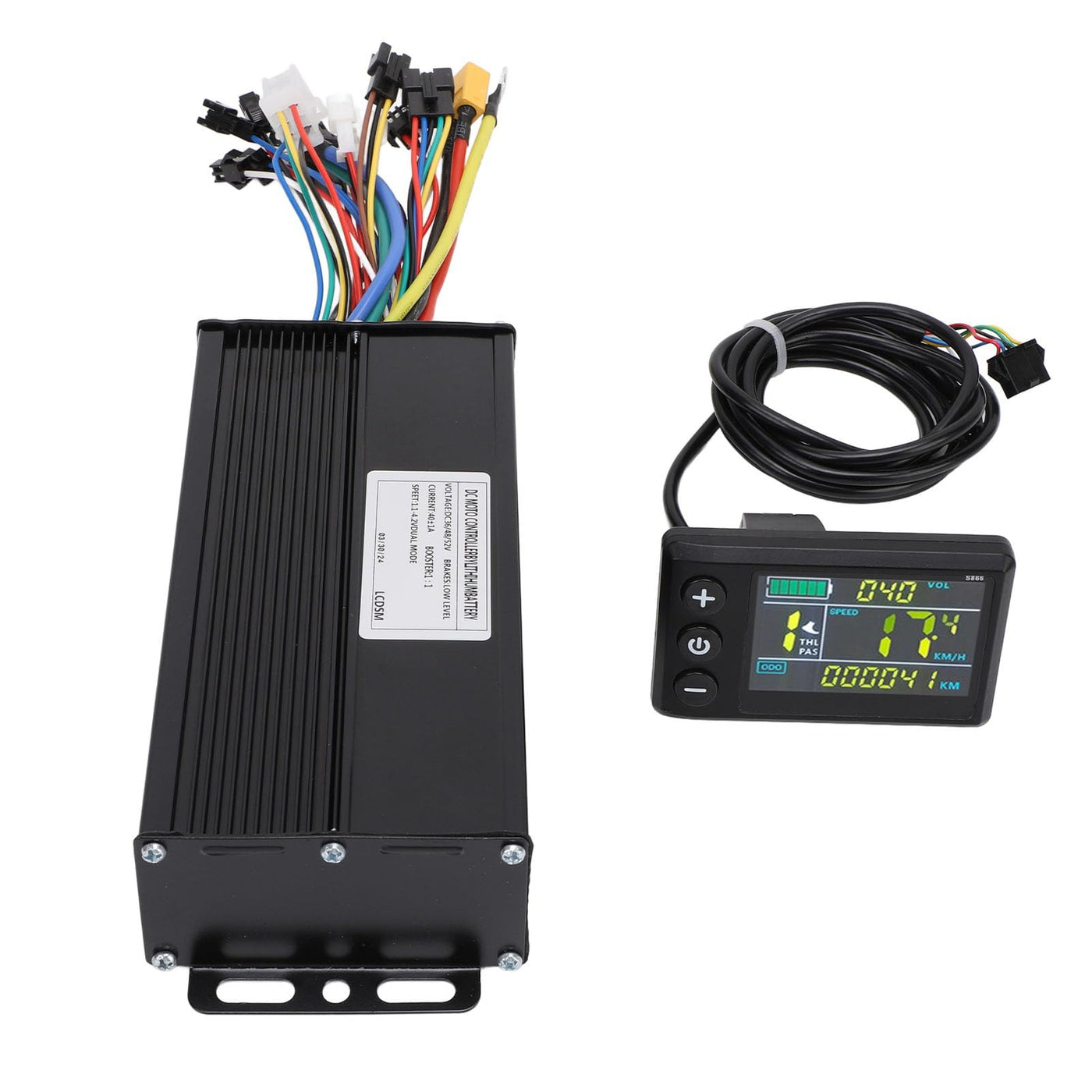 BuyWeek Elektrofahrrad Brushless Motor Controller Kit, 36V 48V 52V 1500W 2000W 40A 3 Modus Sinuswelle Controller mit S866 Farb LCD Display für E-Bike Elektroroller