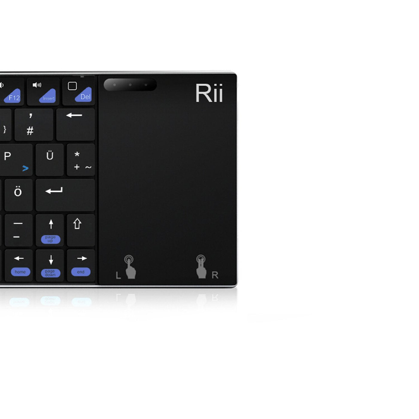 Rii K12+ Sehr Dünne 2.4GHz Wireless Kabellose Tastatur (80 Keys DE QWERTZ) mit Größe Touchpad-Maus Aluminium - gehäuse.