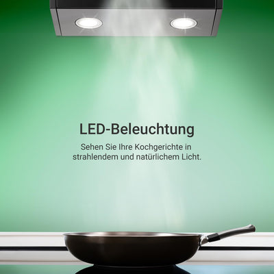 KKT KOLBE Dunstabzugshaube 60 cm | Umluft | Abluft | Kopffrei | Wandhaube | Edelstahl | Schwarz | Glas | Smart WiFi App | WLAN | RGBW-LED-Beleuchtung | EASY609SHCM