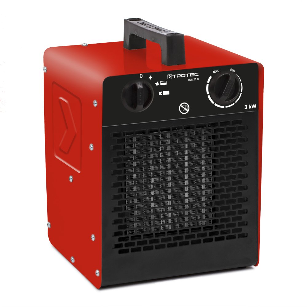 TROTEC Keramik Heizlüfter TDS 20 C – Heizleistung 2 kW / 3 kW – Elektroheizer Luftmenge 180 m³/h – Elektroheizung mit Thermostat
