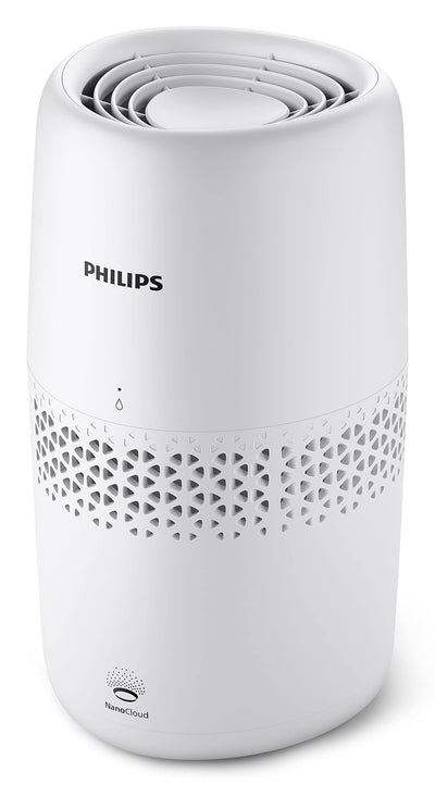 Philips Luftbefeuchtung 2000er Serie - NanoCloud-Technologie, Befeuchtet Räume bis zu 31m2, 2L Wassertank, 99% weniger Bakterien, Weiß, (HU2510/10)