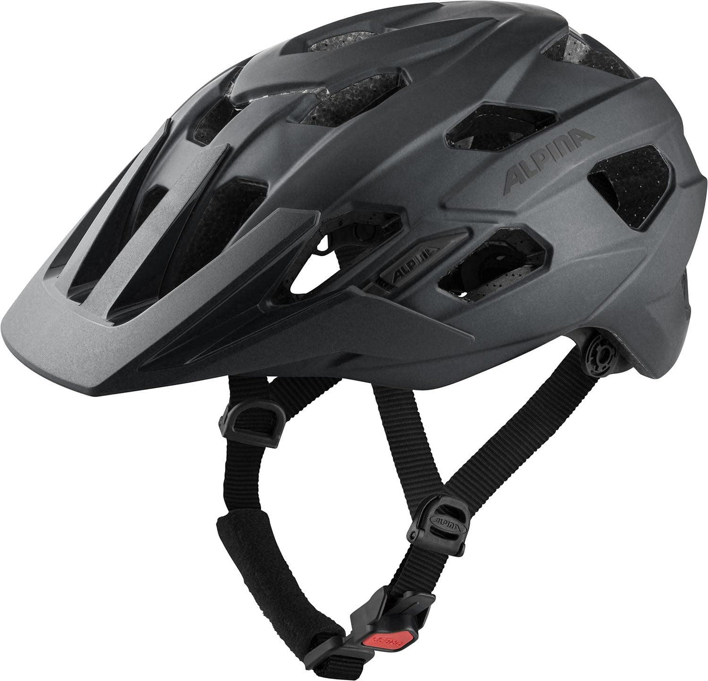 ALPINA ANZANA - Optimal Anpassbarer, Leichter & Sicherer Fahrradhelm Mit Fliegennetz & Nachrüstbarem LED Für Erwachsene, black matt, 52-57 cm