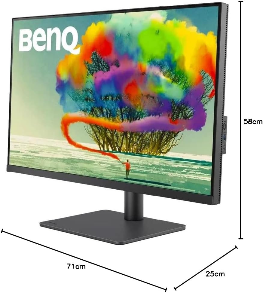 BenQ PD3205U Grafiker Monitor (AQCOLOR Technologie, 32 Zoll, 4K UHD, IPS, USB-C Charging, DP / HDMI, KVM,Hardware kalibriert, Höhenverstellbar), MacBook kompatibel, Schwarz