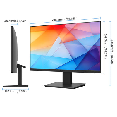 KOORUI 27 Zoll Monitor,Full HD (1920x1080), 75Hz, VA, 5ms, Augenpflege, Rahmenlos, Blaulichtfilter, HDMI, VGA, VESA 75x75