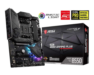 MSI MPG B550 Gaming Plus (ATX AMD AM4 DDR4 M.2 USB 3.2 Gen 2 HDMI ATX Gaming Motherboard AMD Ryzen 5000 Prozessoren
