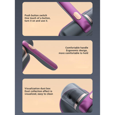 Denash Tragbarer Bettstaubsauger, Wiederaufladbarer Kabelloser Matratzenstaubsauger, Leistungsstarker Hand-Tiefenreiniger mit Saugwirkung für die Reinigung von Bettlaken, Teppichen,