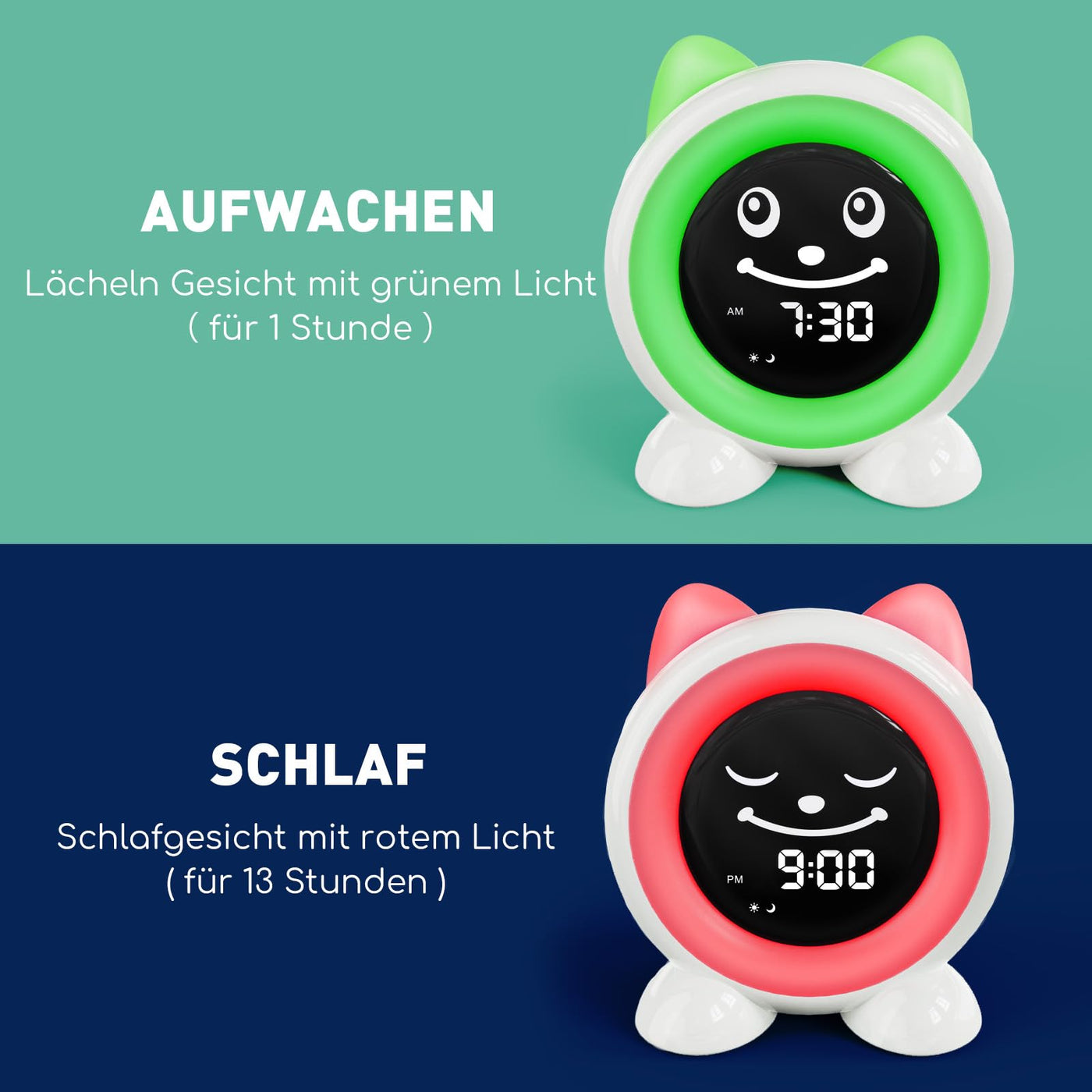 I·CODE Kinderwecker, Schlaftrainer Kinder mit Nachtlicht,Kinder Lichtwecker für Kleinkinder,Lernen von Schlafen und Aufwachen
