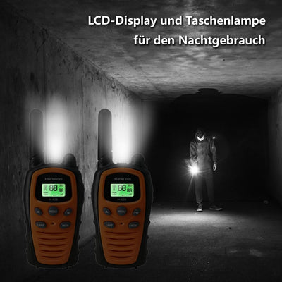 Walkie Talkies für Erwachsene Funkgeräte mit großer Reichweite - PMR, VOX Freisprecheinrichtung 5 km mit Taschenlampe LED-Hintergrundbeleuchtung