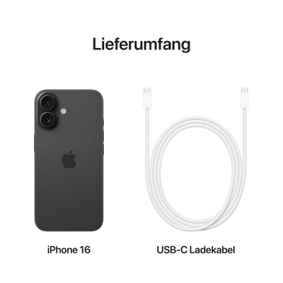Apple iPhone 16 256 GB: 5G Handy mit Kamerasteuerung, A18 Chip und einem echten Boost für die Batterie. Funktioniert mit AirPods, Schwarz
