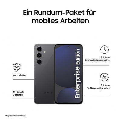 Samsung Galaxy S24 FE Enterprise Edition, AI Business Smartphone ohne Vertrag mit Android, 8 GB RAM, 128 GB Speicher, 50-MP-Kamera, Sicherheit durch Knox Suite, Graphite
