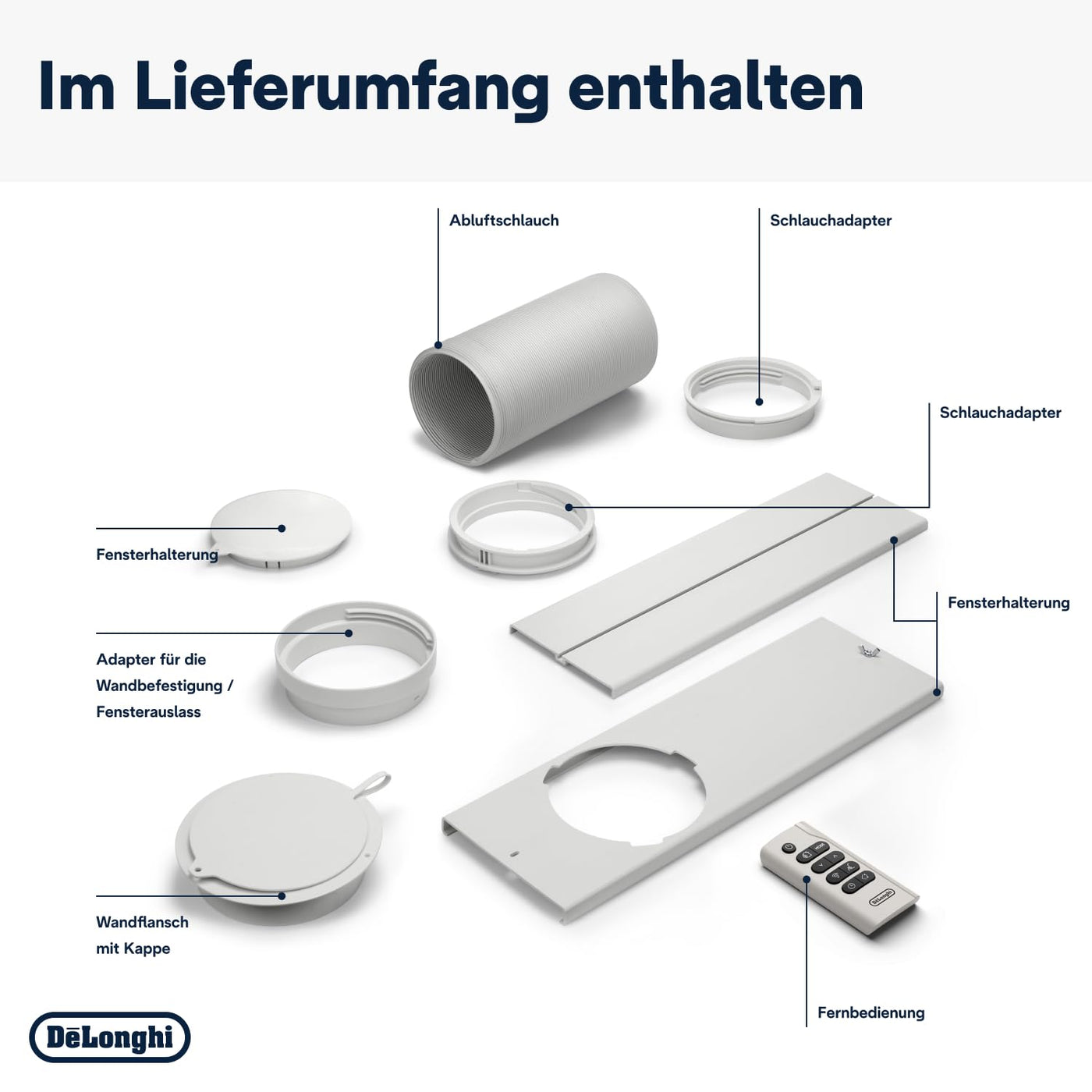 De'Longhi Pinguino PAC EX93 sehr leises Klimagerät mit Abluftschlauch, Whisper Technology - mobile Klimaanlage für Räume bis 85m³, 60dB(A), 3 Ventilatorgeschwindigkeiten, Entfeuchtungsfunktion, Weiß