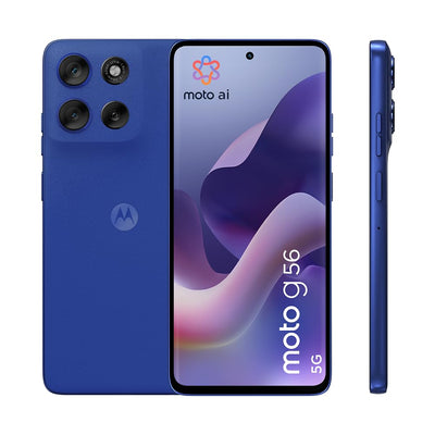 Motorola Moto g56 5G Smartphone (Robustes 6,72“-FHD+-Display Dank Gorilla Glass 7i, 50-MP-Kamera mit Moto-AI, 8/256 GB, 5100 mAh, extrem temperaturbeständig) Pantone Black Oyster, inkl. Schutzcover
