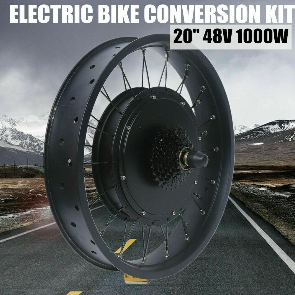 Lightakai Elektrofahrrad Umbausatz, 20 Zoll E-Bike Conversion Kit 48V 1000W Elektrofahrrad Hinterrad Umbausatz Motor E-Bike Conversion Kit (Hinterrad)