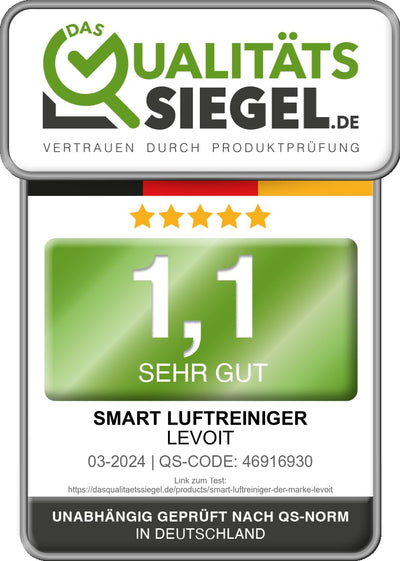 LEVOIT Luftreiniger HEPA Filter für Allergiker, Luftfilter gegen Schimmel Staub Pollen Gerüche, CADR 170m³/h bis zu 35㎡ Raucherzimmer, Air Purifier Schlafmodus Nachtlicht Timer, App Steuerung