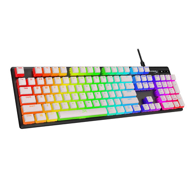 HyperX Pudding Keycaps – Vollständiger Tastensatz – PBT – {Weiß} – English (US) Layout – 104 Key, Hintergrundbeleuchtet, OEM Profil