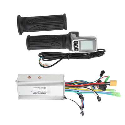 BuyWeek Elektrofahrrad Brushless Motor Controller Kit, 36V 48V 1000W 38A Sinuswelle Controller 124DX Drehgasgriff mit LCD Panel für Elektrofahrräder