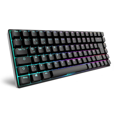 Sharkoon Skiller SGK50 S3 Schwarz, RGB Gaming Keyboard, Gateron Yellow, 75% Layout